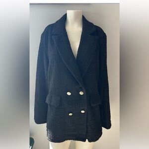 Pretty garden Black Textured Blazer